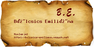 Bölcsics Emiliána névjegykártya